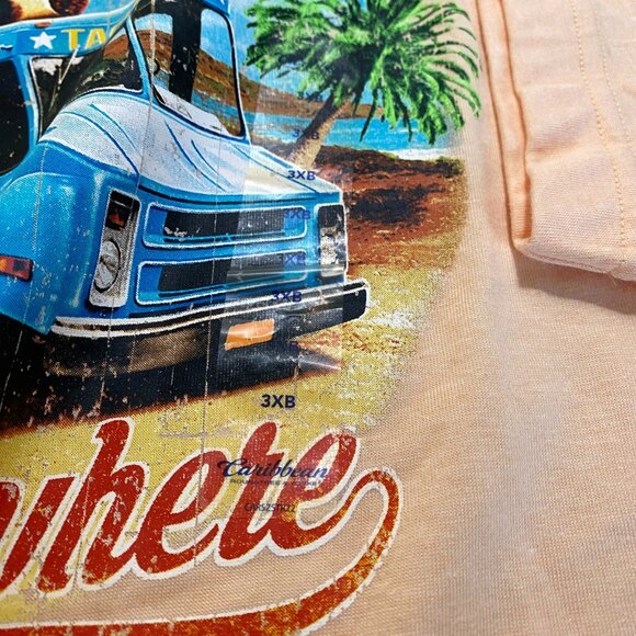 Caribbean Taco Tuesday T-Shirt Mens 3XB Big Peach Food Truck Graphic Casual - Picture 9 of 10